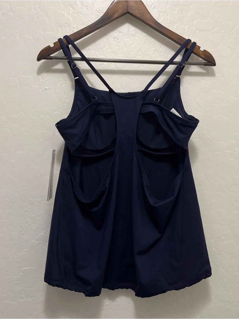 Athleta Seascape Navy Bra Cup Tankini Swim Top Size 36B/C